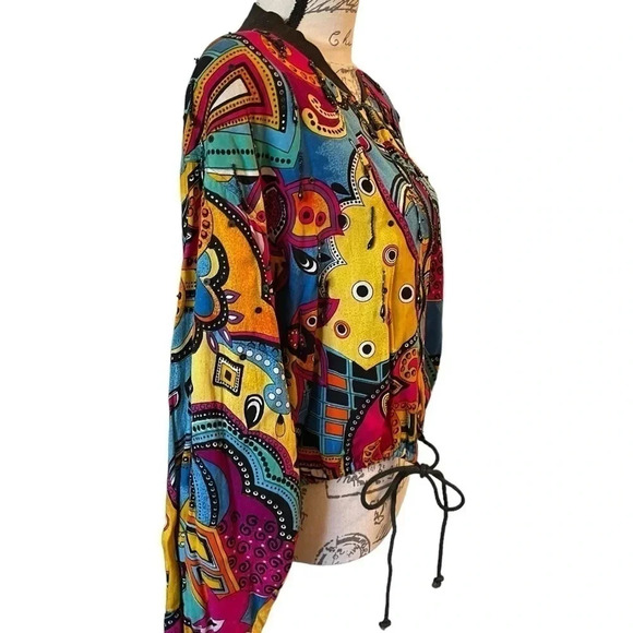 Speed Limit MPH Vintage Floral Bright Patterns 80’s90’s Womens Jacket Size Large - Picture 2 of 7